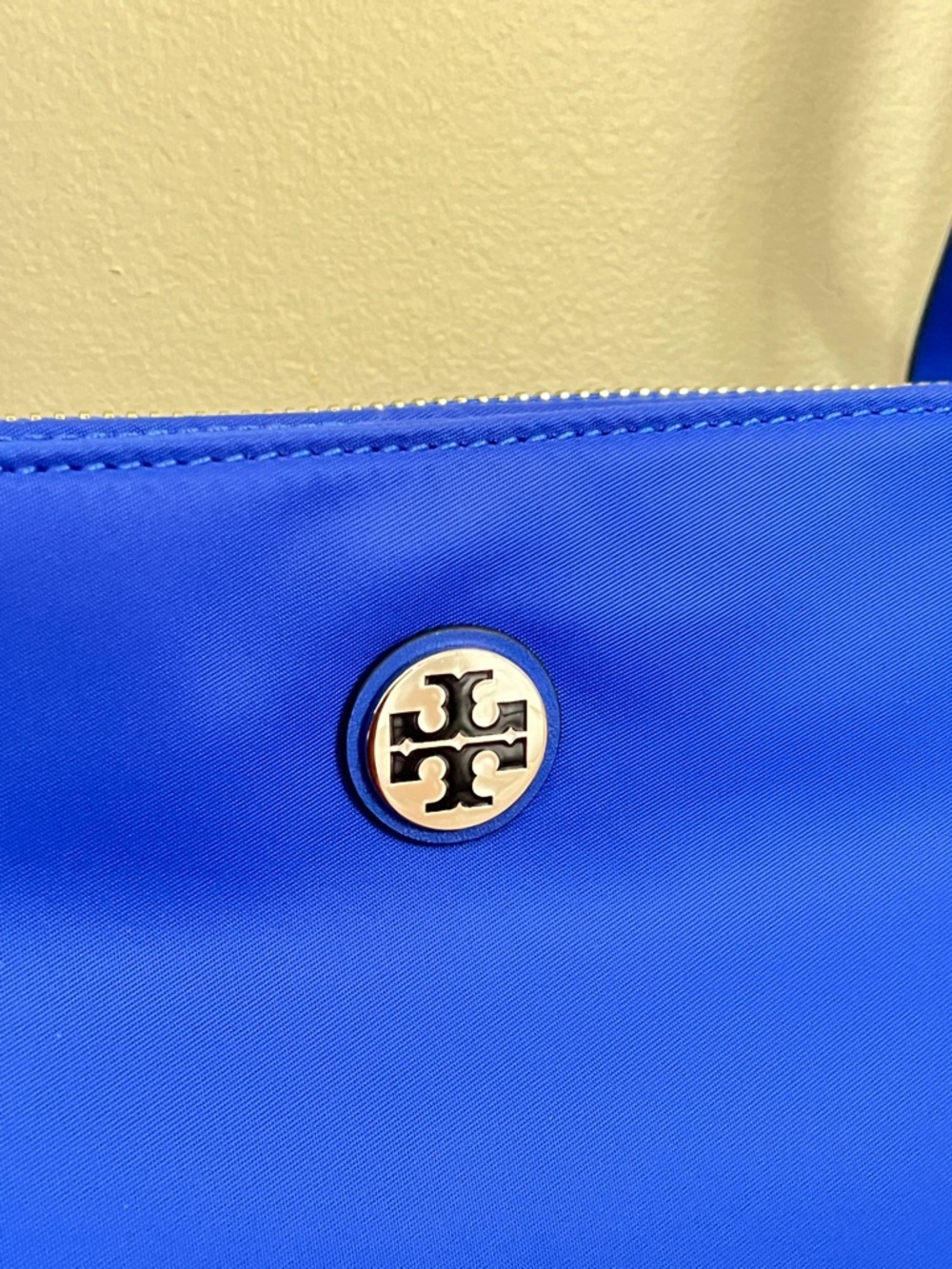 TORY BURCH• Blue Nylon Tote Bag - Picture 3 of 12